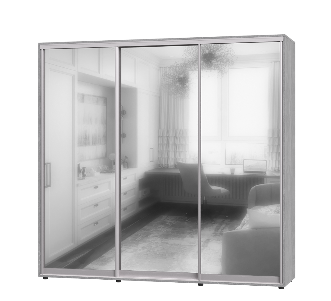 Шафа-купе тридверна Еверест ШК-04 220х60х220 см Бетон (07154)