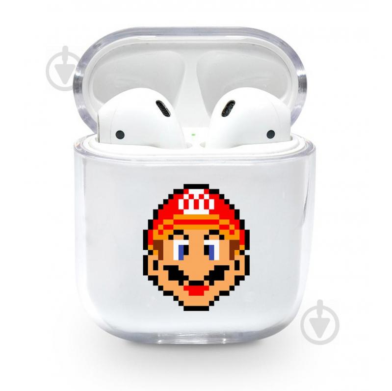 Прозрачный силиконовый чехол Apple AirPods с рисунком - Mario Bros (KAP1177)