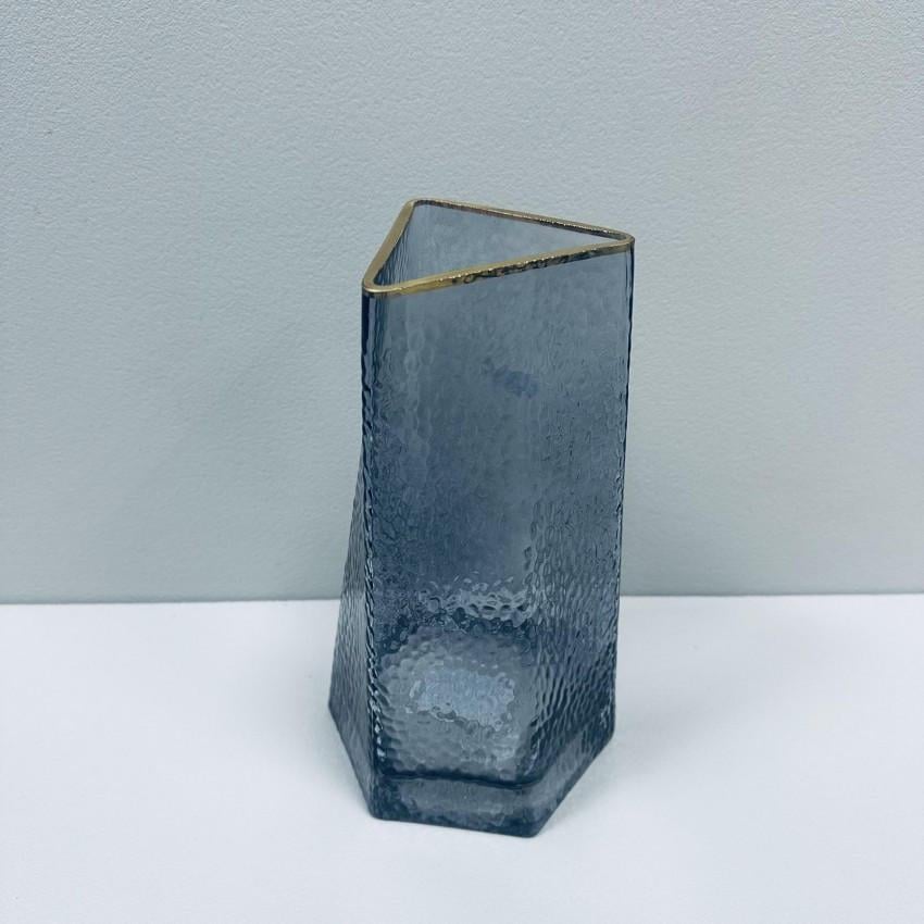 Ваза скляна BonaDi 527-790 Elegant 22,5 см Сірий із золотом (2557133427)