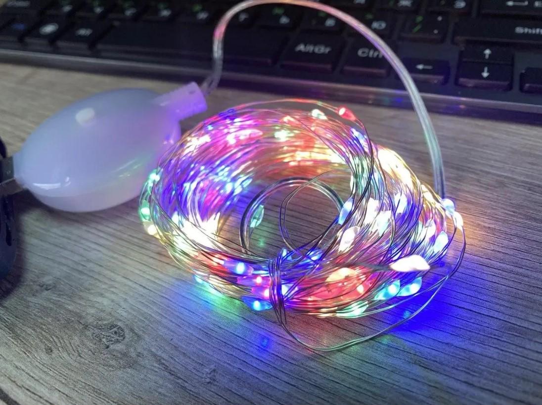 Гірлянда музична USB RGB на прозорому дроті Різнокольоровий (22867513)