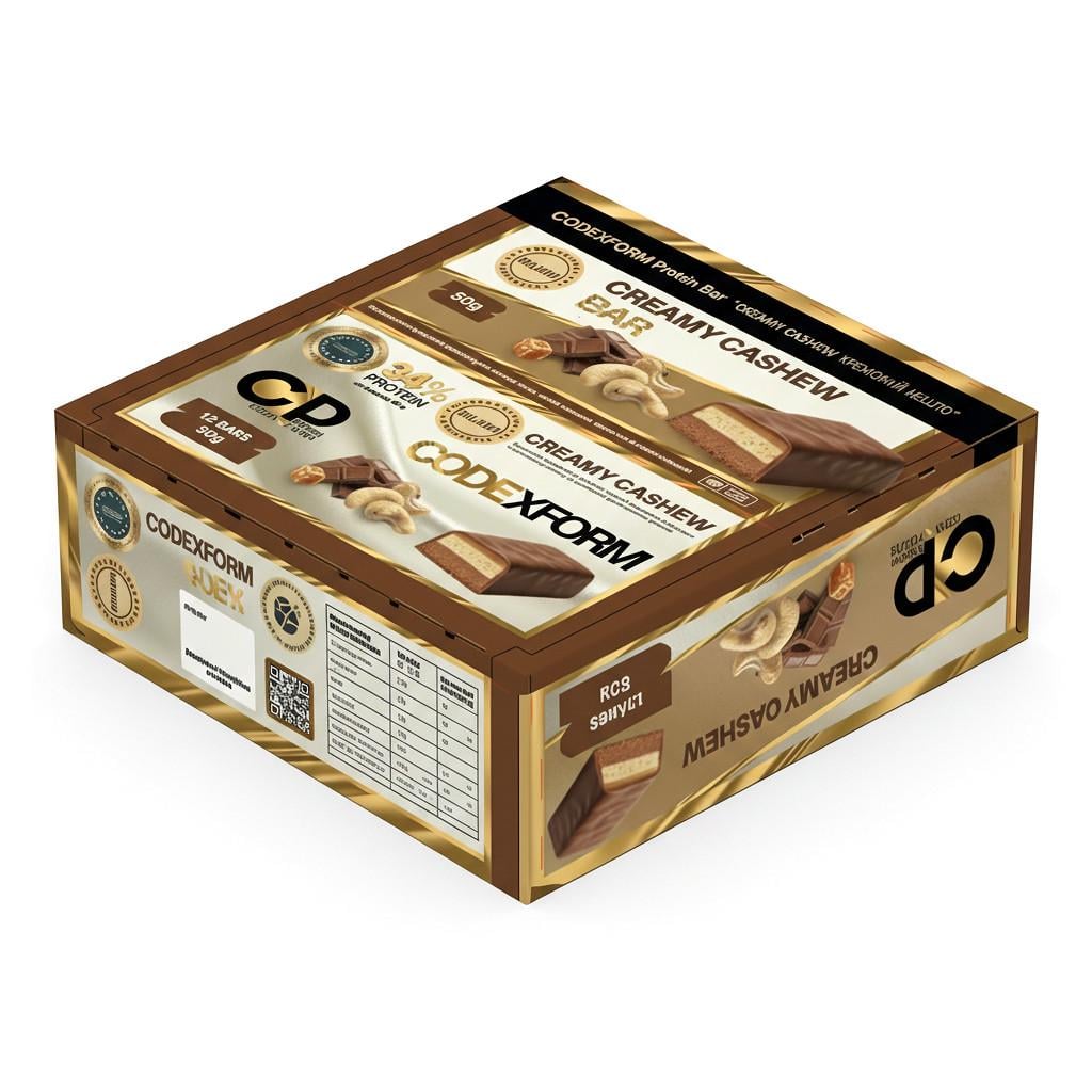 Протеиновый батончик CODExFORM Creamy Cashew без сахара 34% протеина (2970549137) - фото 5 Протеиновый батончик CODExFORM Creamy Cashew без сахара 34% протеина (2970549137) - фото 5