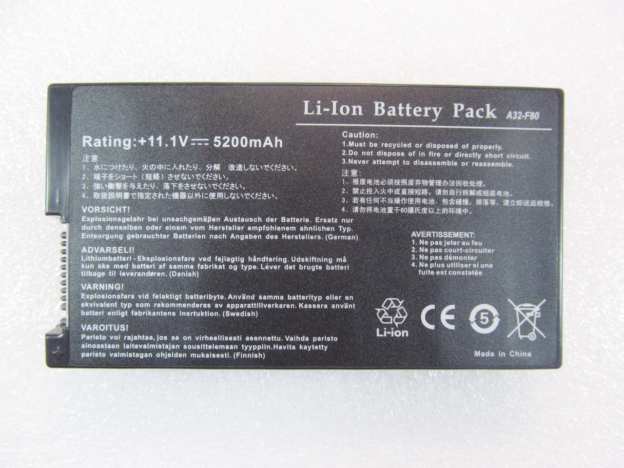 Акумулятор для ноутбука Asus A32-F80 5200 mAh 6cell 11,1V Li-ion (A41439)
