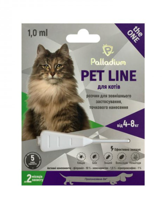 Капли для кошек Palladium Pet Line The One от блох/клещей/гельминтов (00000005469)