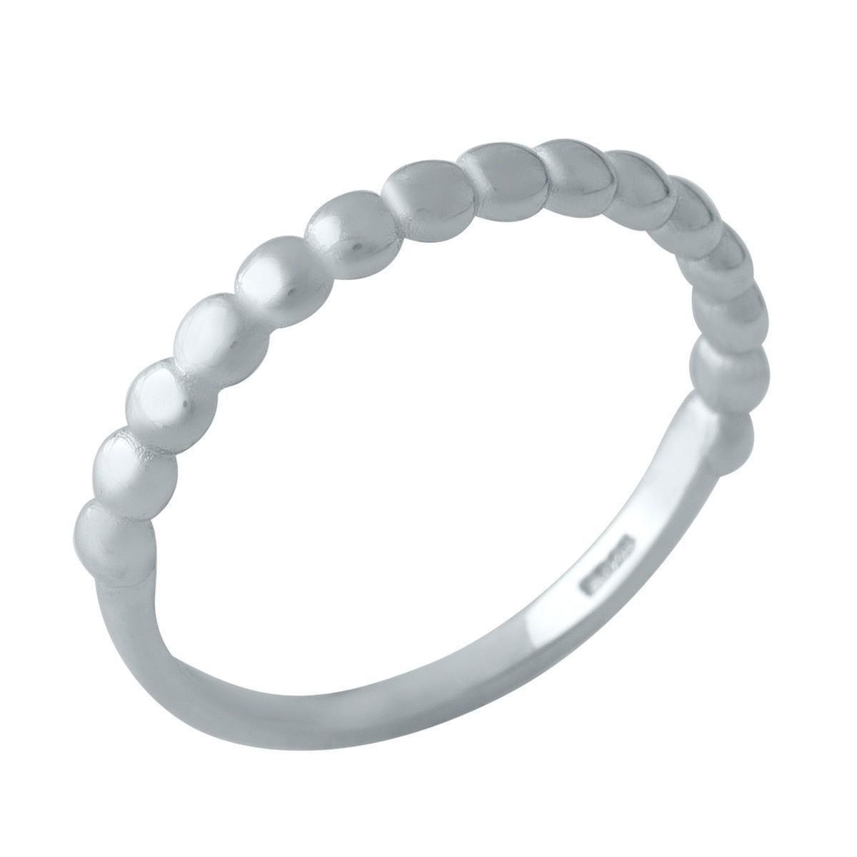 Кольцо серебряное с рельефной формой в виде шариков без вставок р. 17