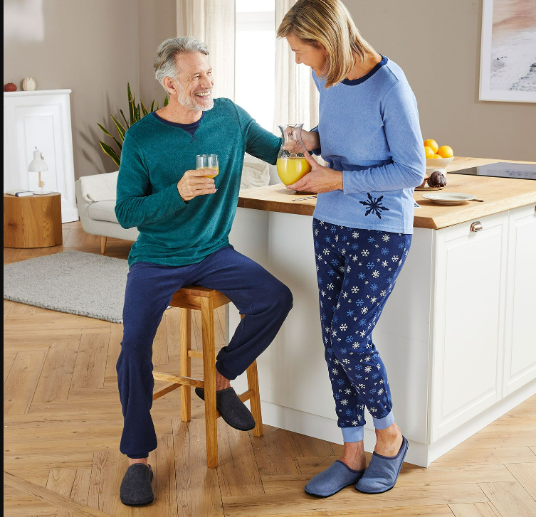 Пижама махровая женская Blue Motion 187K S Синий/Разноцветный (187K/S) - фото 2