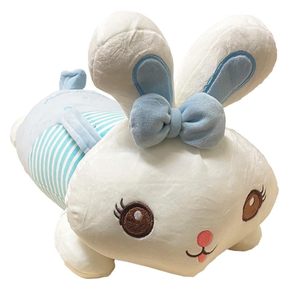 М'яка іграшка Bambi Зайка L1122 з пледом 60 см Blue (RLT48461)