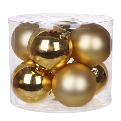 Набір пластикових новорічних куль 8 шт. 47-124 Золотий (DA00006)