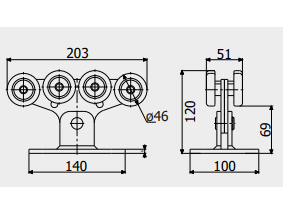 Каретка несуча Roll Grand з роликами для фурнітури відкатних воріт до 500 кг (1230) - фото 2 Каретка несуча Roll Grand з роликами для фурнітури відкатних воріт до 500 кг (1230) - фото 2