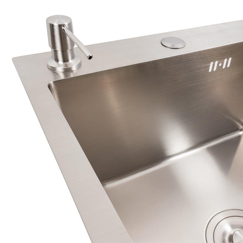 Мийка кухонна Valeso Handmade CM 65х50 L нержавіюча сталь круглий сифон 3,0/0,8 мм - фото 4 Мийка кухонна Valeso Handmade CM 65х50 L нержавіюча сталь круглий сифон 3,0/0,8 мм - фото 4