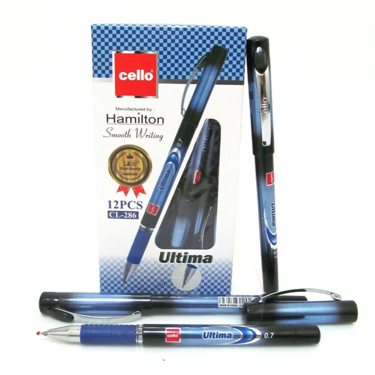 Ручка масляна cl ultima 0,7 мм 12 шт. 286-bl Синій (MTT-164985)