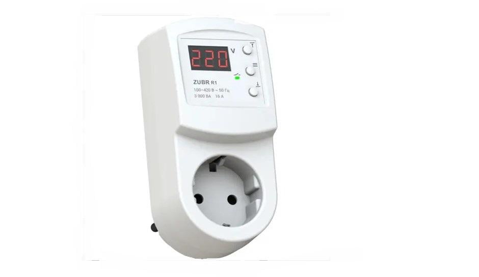 Реле напряжения розеточное ZUBR R116y 16А (37765446)