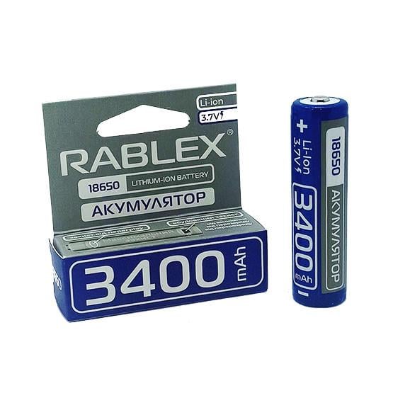 Аккумулятор Rablex Li-Ion 18650 c защитой 3,7V 3400 mAh для фонариков Аккумулятор Rablex Li-Ion 18650 c защитой 3,7V 3400 mAh для фонариков