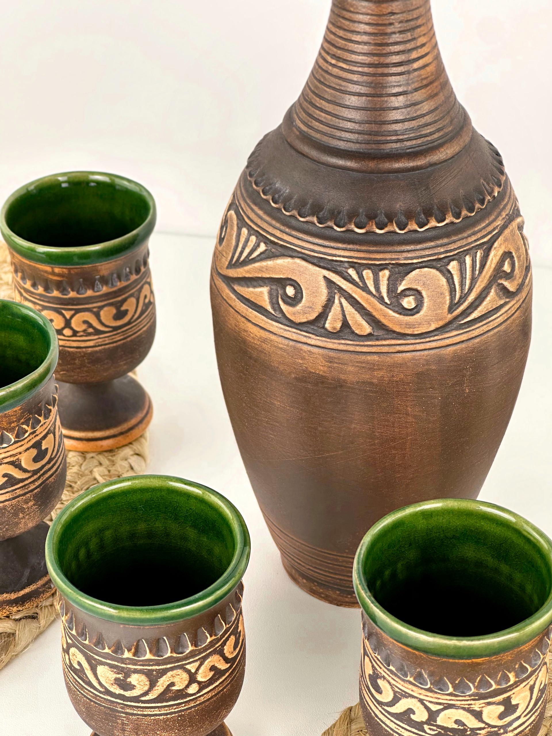 Набір глиняного посуду для подарунка Гражда на 6 чоловік Коричневий (17019-33) - фото 6 Набір глиняного посуду для подарунка Гражда на 6 чоловік Коричневий (17019-33) - фото 6