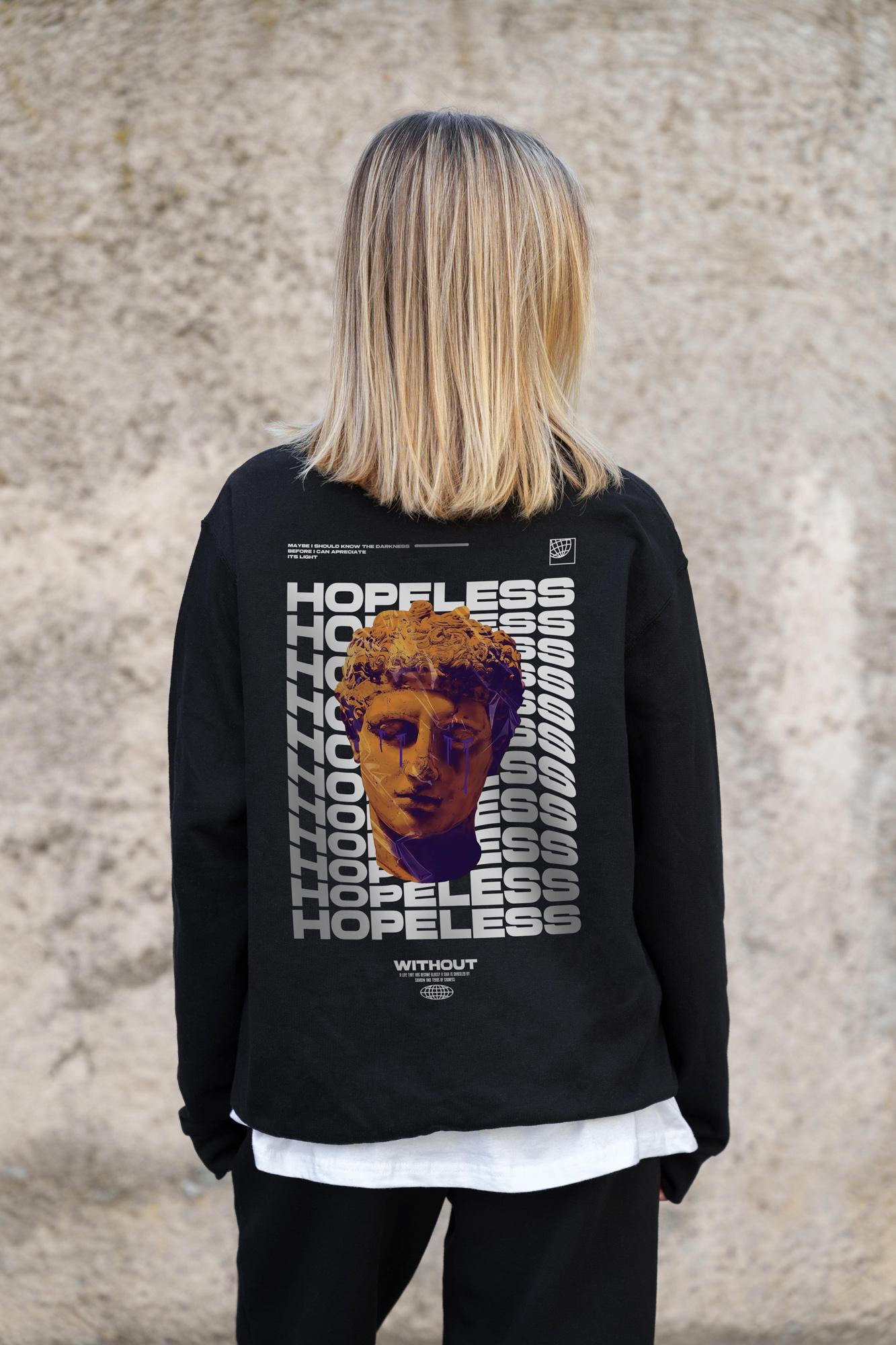 Світшот оверсайз з принтом Without Hopeless S/M Black (S/M8055622) - фото 8 Світшот оверсайз з принтом Without Hopeless S/M Black (S/M8055622) - фото 8