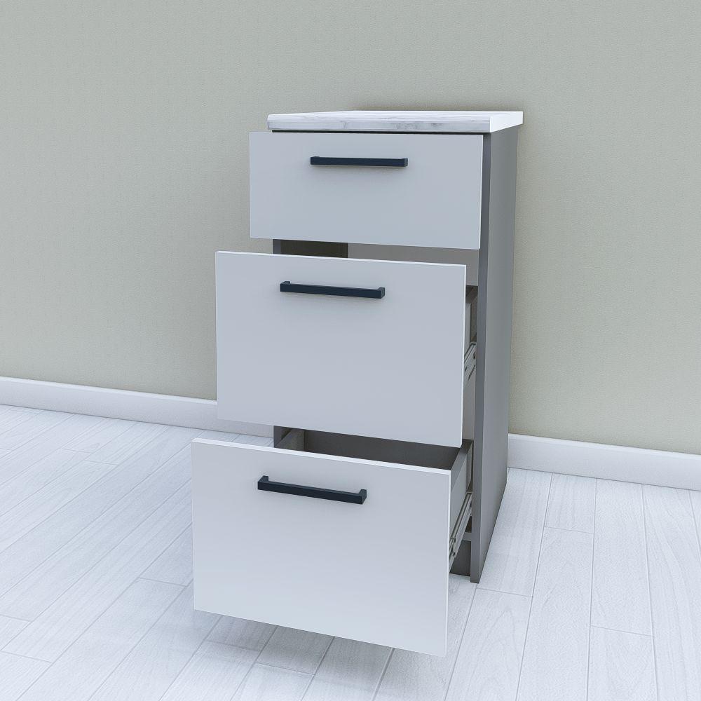 Модуль для кухні нижній 3 висувні шухляди без стільниці 400 мм Світло-сірий/Антрацит (МП25є) - фото 2 Модуль для кухні нижній 3 висувні шухляди без стільниці 400 мм Світло-сірий/Антрацит (МП25є) - фото 2