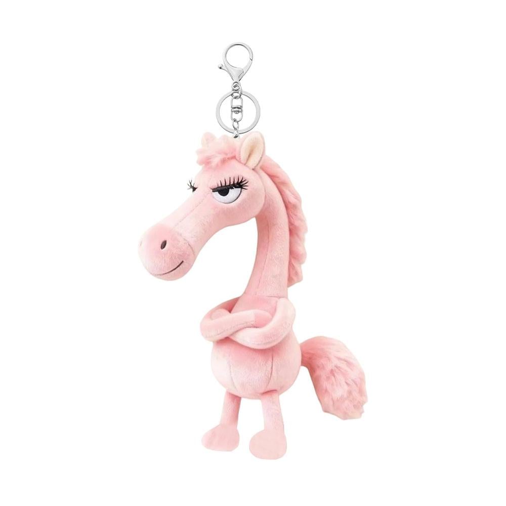 Брелок для ключей Плюшевый в виде забавного розового коня (TA0185_2)