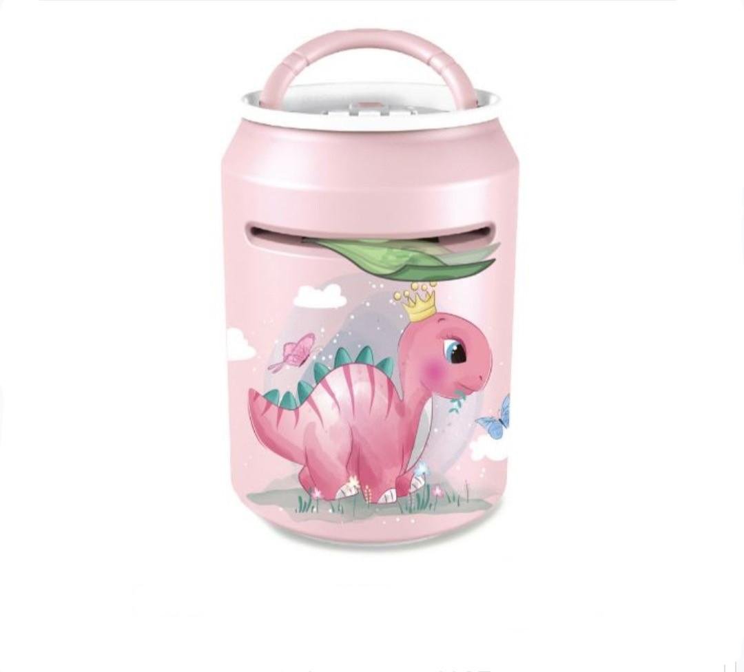 Электронная детская копилка сейф F853-D с отпечатком пальца Динозавр + Pop it Розовый