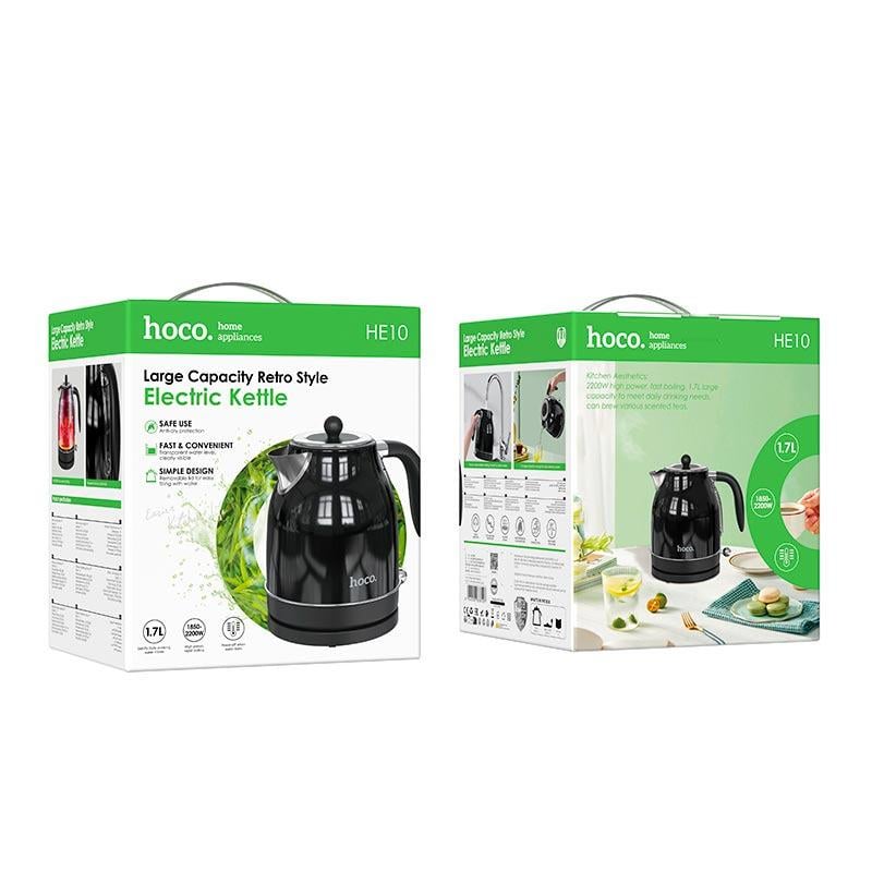 Электрочайник Hoco HE10 retro electric kettle 2200 Вт 1,7 л Черный (613302) - фото 5