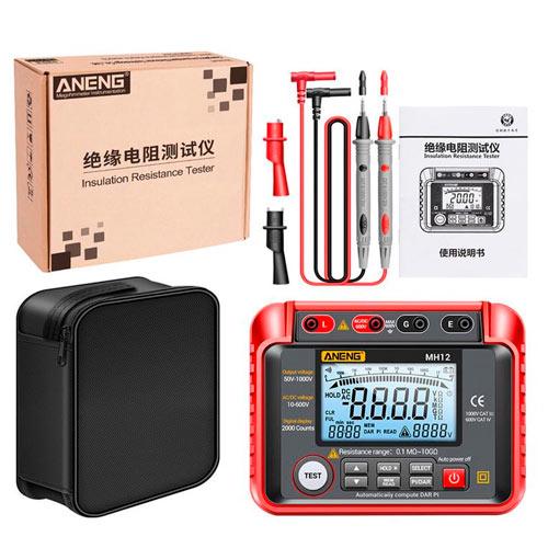 Тестер изоляции сопротивления ANENG MH12 до 10ГОм DAR PI Black/Red (799112) - фото 4