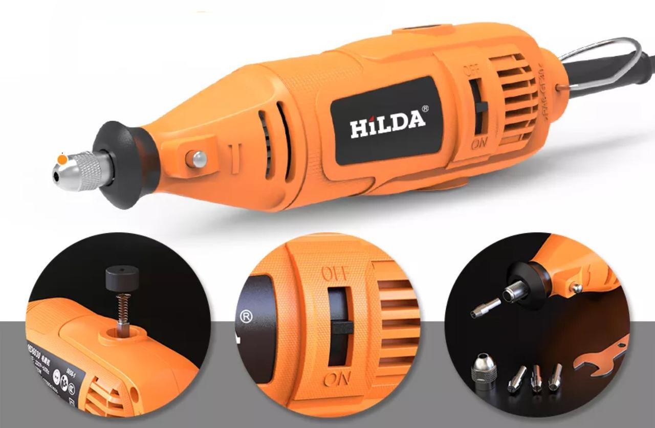 Бормашина міні-дриль/гравер HILDA MD200-A з комплектом насадок 200W (26569223) - фото 3 Бормашина міні-дриль/гравер HILDA MD200-A з комплектом насадок 200W (26569223) - фото 3