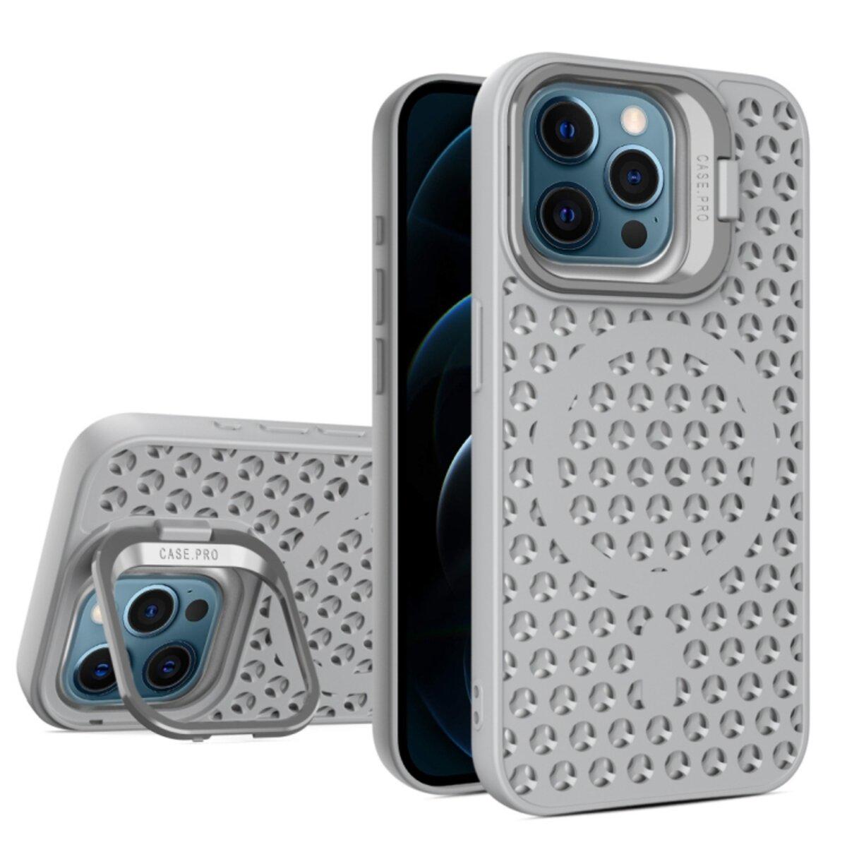 Противоударный чехол с подставкой Cosmic Grater Stand for Apple iPhone 12 Pro Max Grey