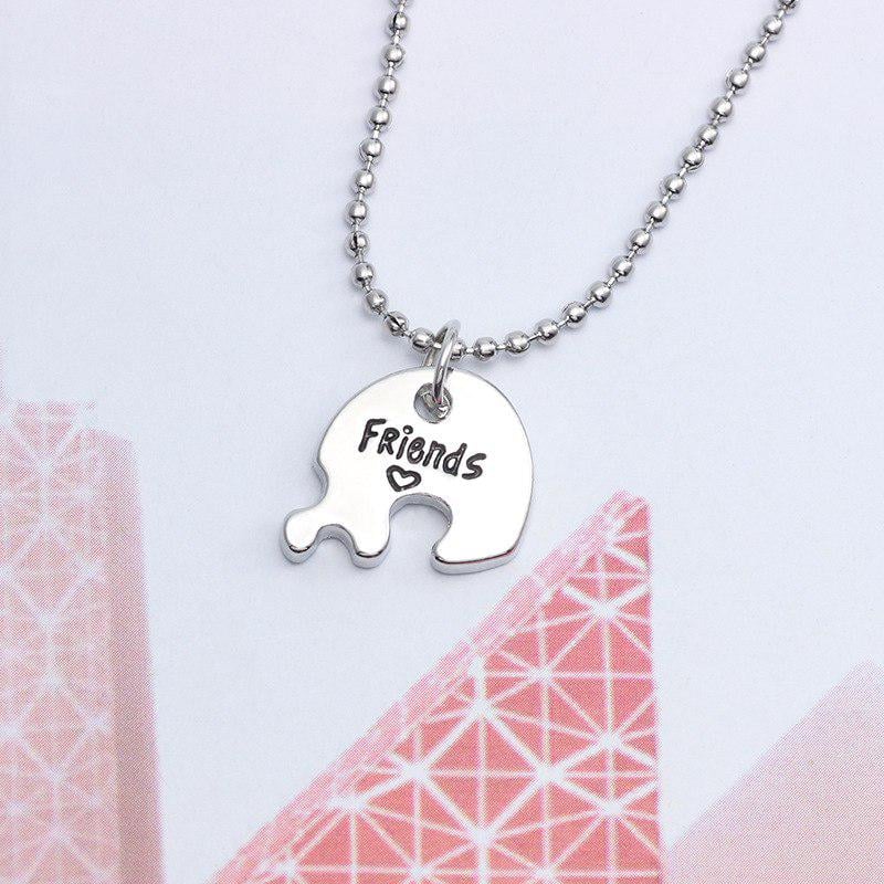 Кулон Best Friends Forever в форме сердца-пазла с цепочками (R8027)