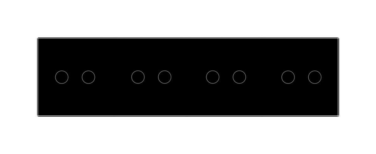 Выключатель Livolo ZigBee умный сенсорный 8 сенсоров 2-2-2-2 Черный (VL-C708Z-12)