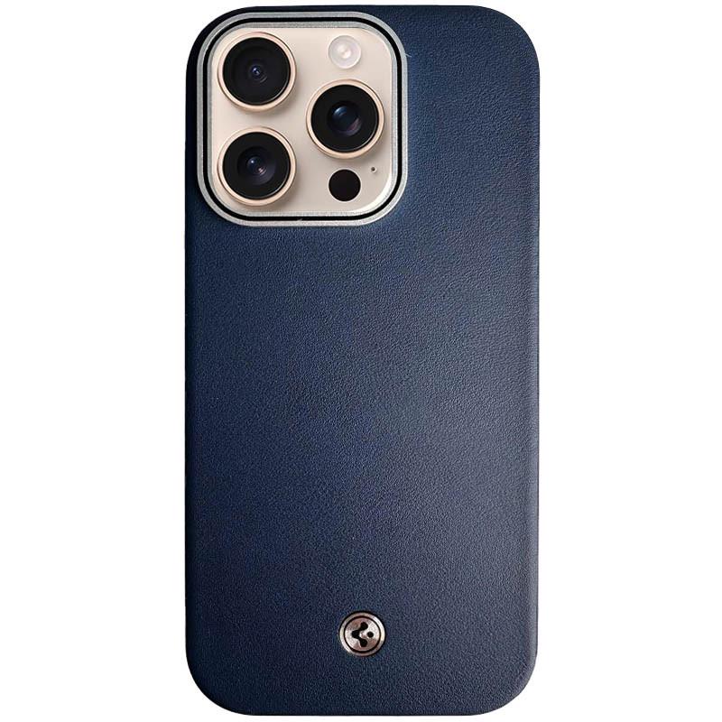 Противоударный чехол PC+Leather SGP with MagSafe для Apple iPhone 14 Pro Max (6.7") Blue