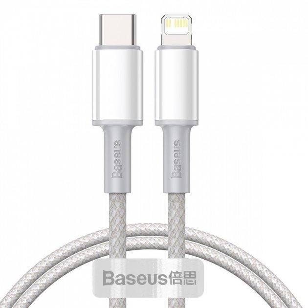 Кабель BASEUS High Density Braided Type-C to Lightning PD 20 W 1 м Білий (1800351350)