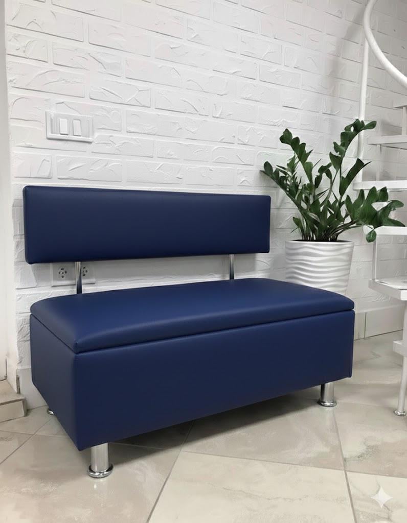 Диван для зоны ожидания Сompakt искусственная кожа 100 см Синий (32081314) Диван для зоны ожидания Сompakt искусственная кожа 100 см Синий (32081314)