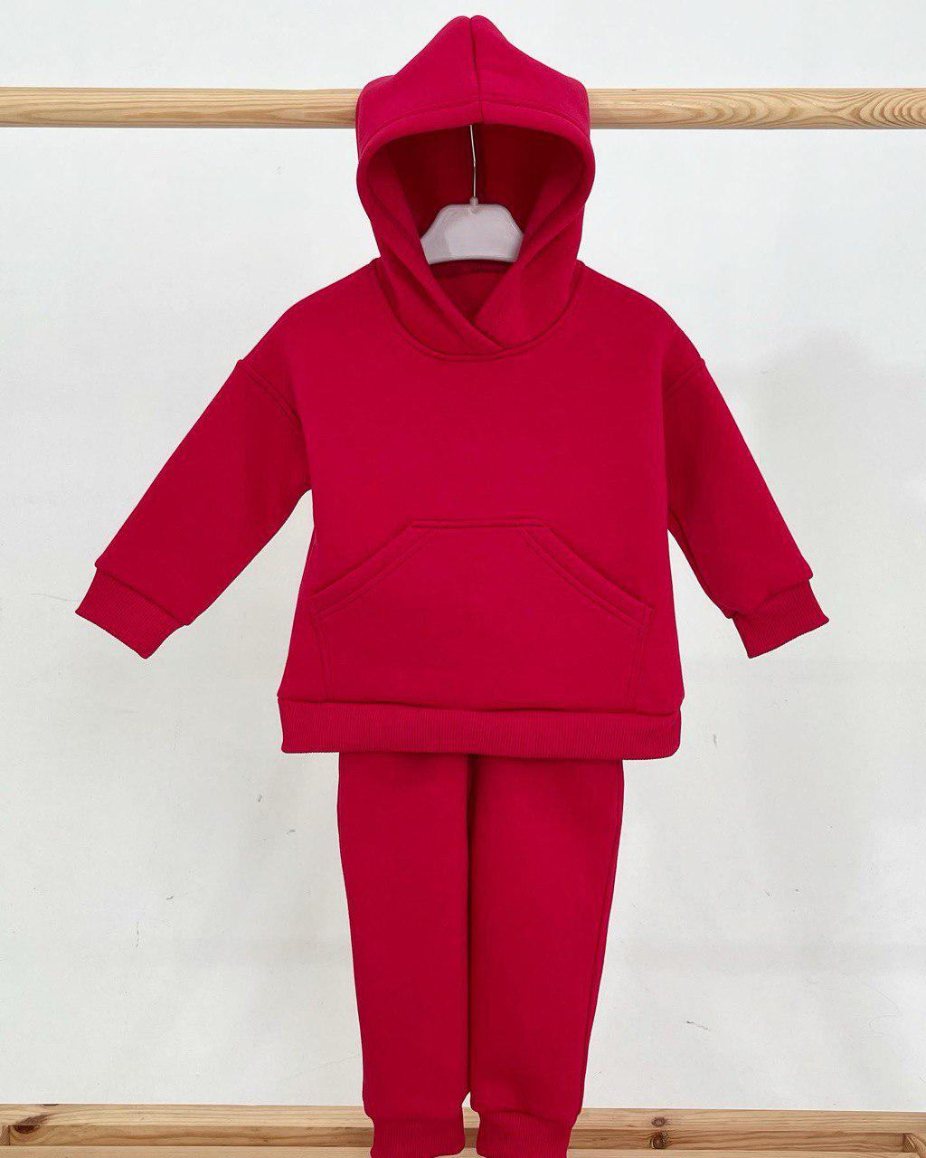 Костюм худи/штаны футер с начесом 92 см Розовый (23667543)