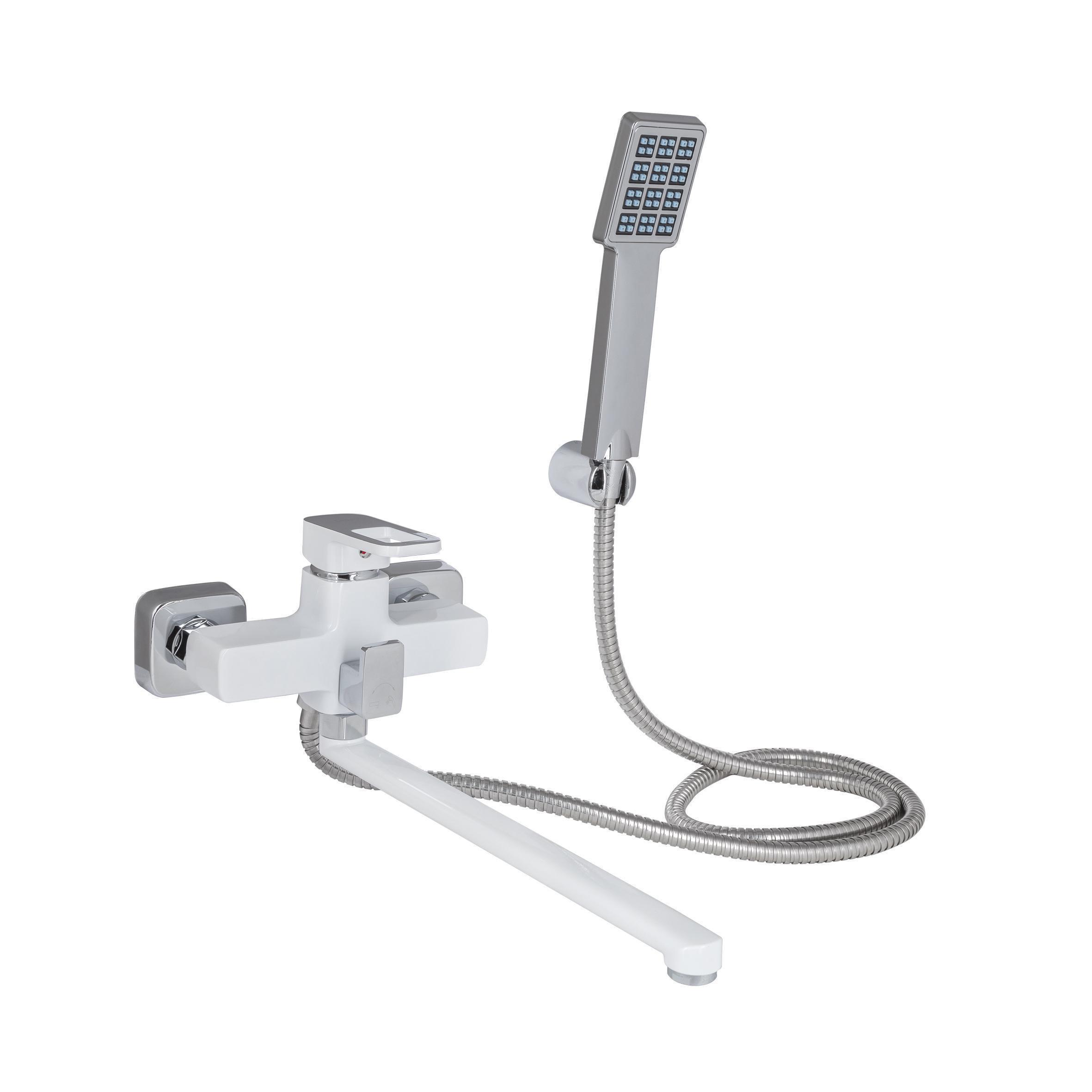 Змішувач для ванни Lidz Wawel 005 з поворотним виливом/душовим гарнітуром k35 LDWAW005WHI45399 White (SD00051523) Змішувач для ванни Lidz Wawel 005 з поворотним виливом/душовим гарнітуром k35 LDWAW005WHI45399 White (SD00051523)