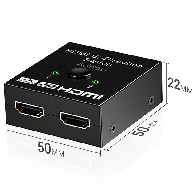 Розгалужувач Bi-Direction Switch HDMI на 2 порти 4К 60Hz Black (SHD122W4K60K) - фото 5