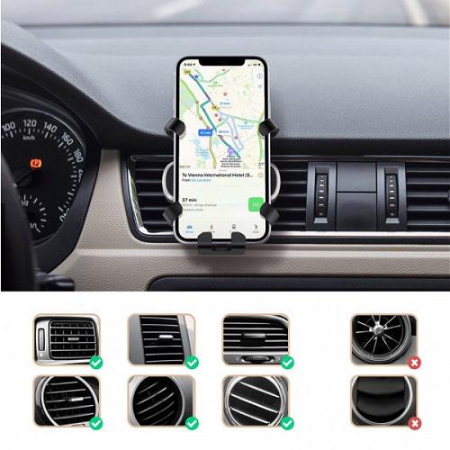 Держатель автомобильный для смартфона Ugreen LP228 Air Vent Car Mount 4,7-7,2" Черный (566471) - фото 6