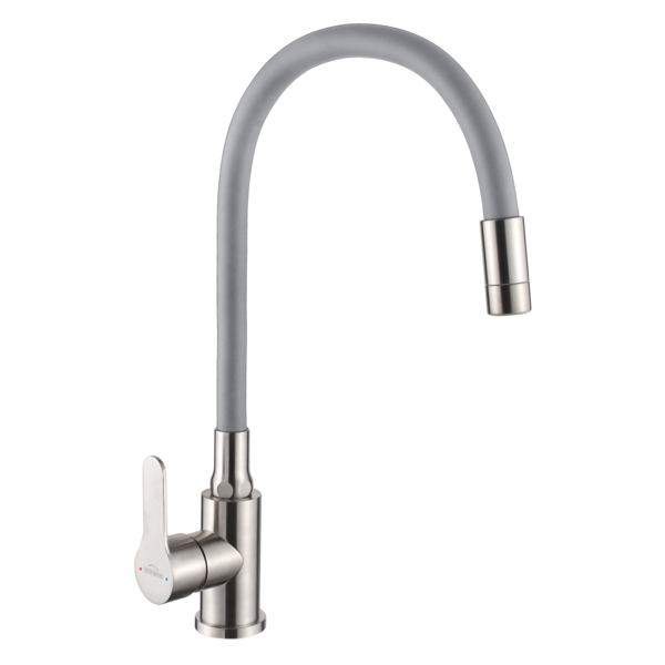 Смеситель для кухни Ksanti Inox BZ-37-i05 двухфункциональный Серый (33365792)