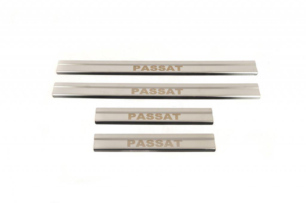 Накладки на пороги Carmos V2 для Volkswagen Passat B6 2006-2012 гг. нержавеющая сталь Хром