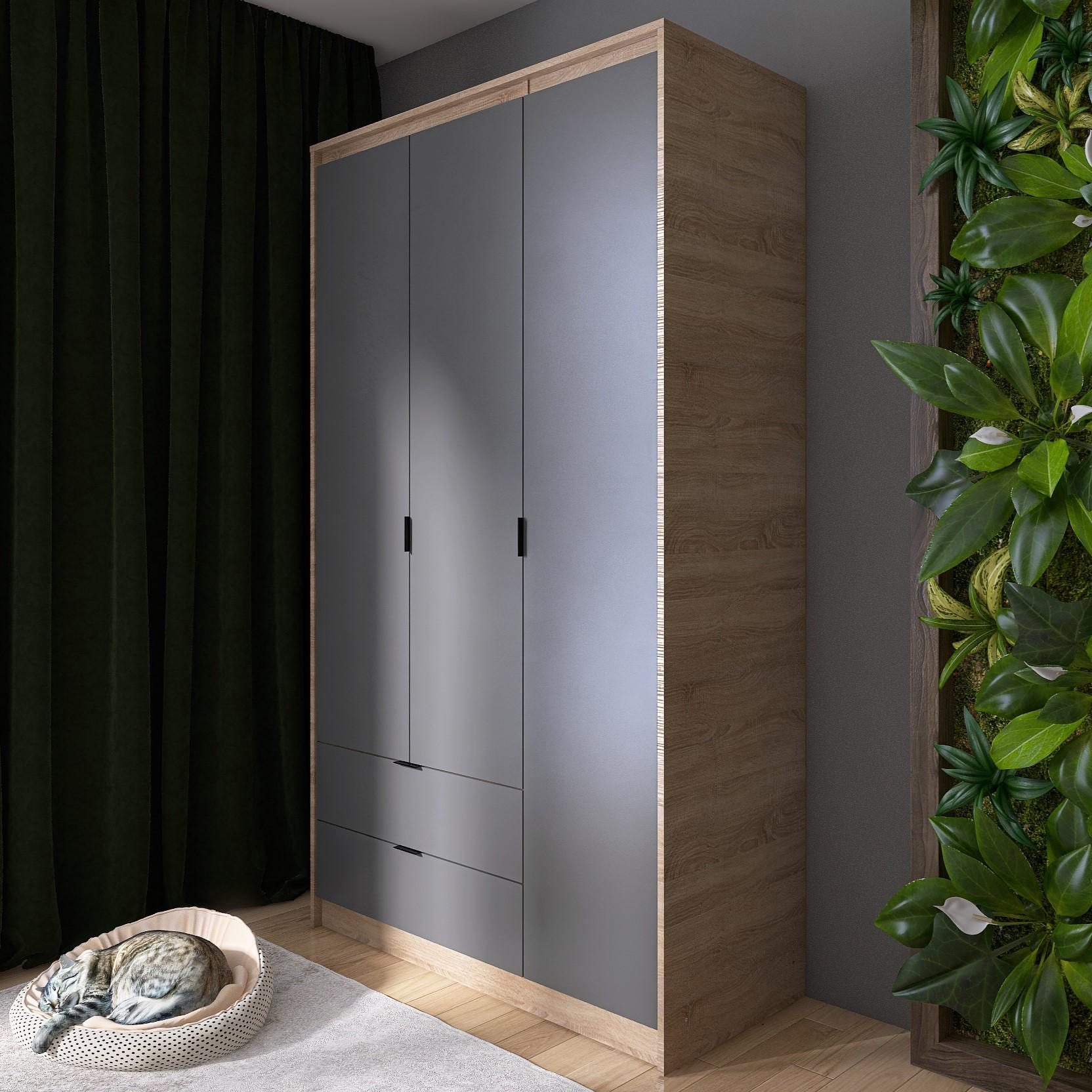 Шкаф Everest Сити 1200 1202х500х2046 мм Сонома/Графит (11432) - фото 4