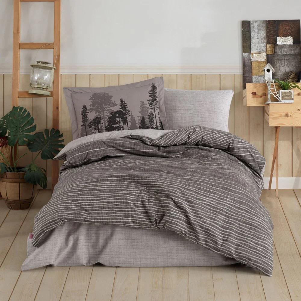 Комплект постельного белья Hobby Poplin Tully 200х220/50х70 см 2 шт. Коричневый (8698499177369 )