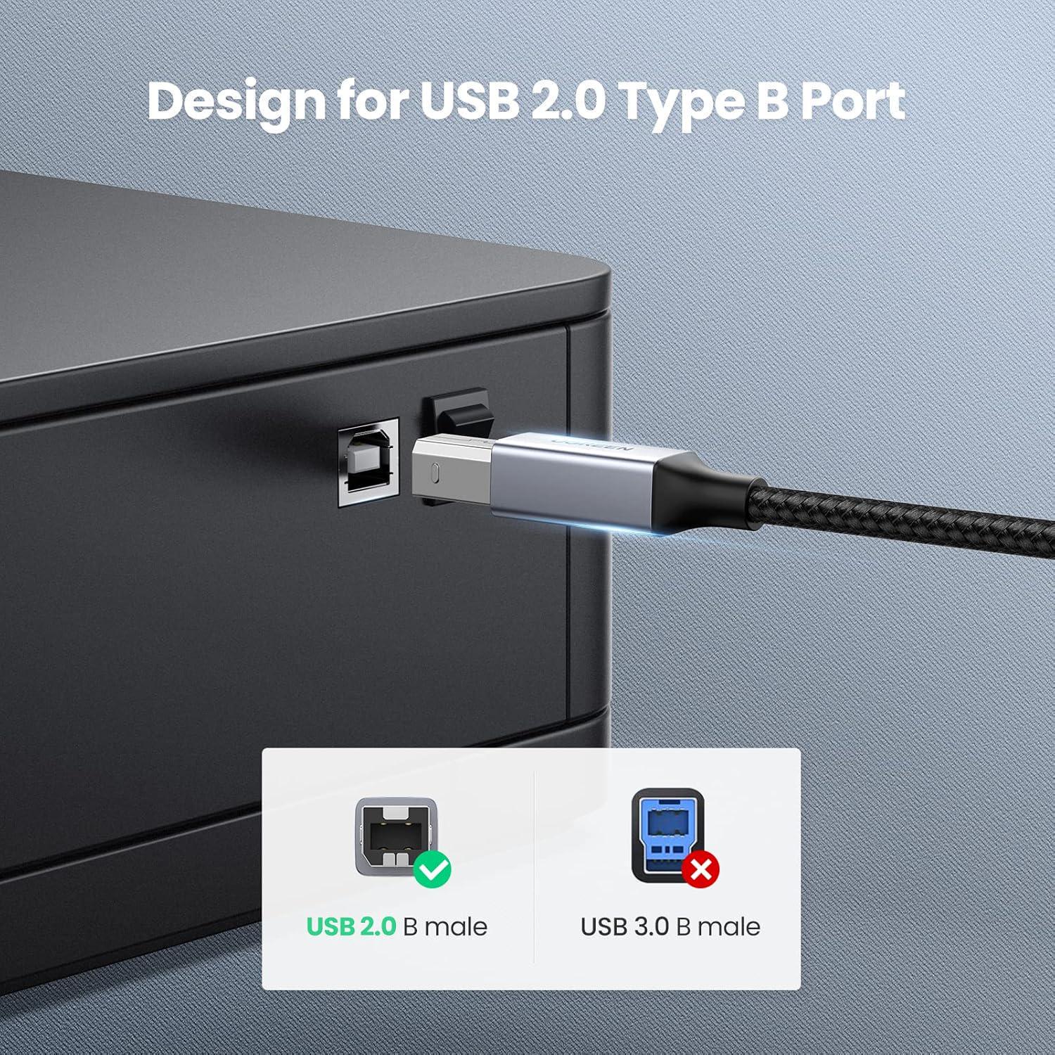 Кабель для принтера UGREEN Type-C-USB Type-B 2.0 480 Мбіт/с USB-C на USB-B 1 м Чорний (80805) - фото 6 Кабель для принтера UGREEN Type-C-USB Type-B 2.0 480 Мбіт/с USB-C на USB-B 1 м Чорний (80805) - фото 6