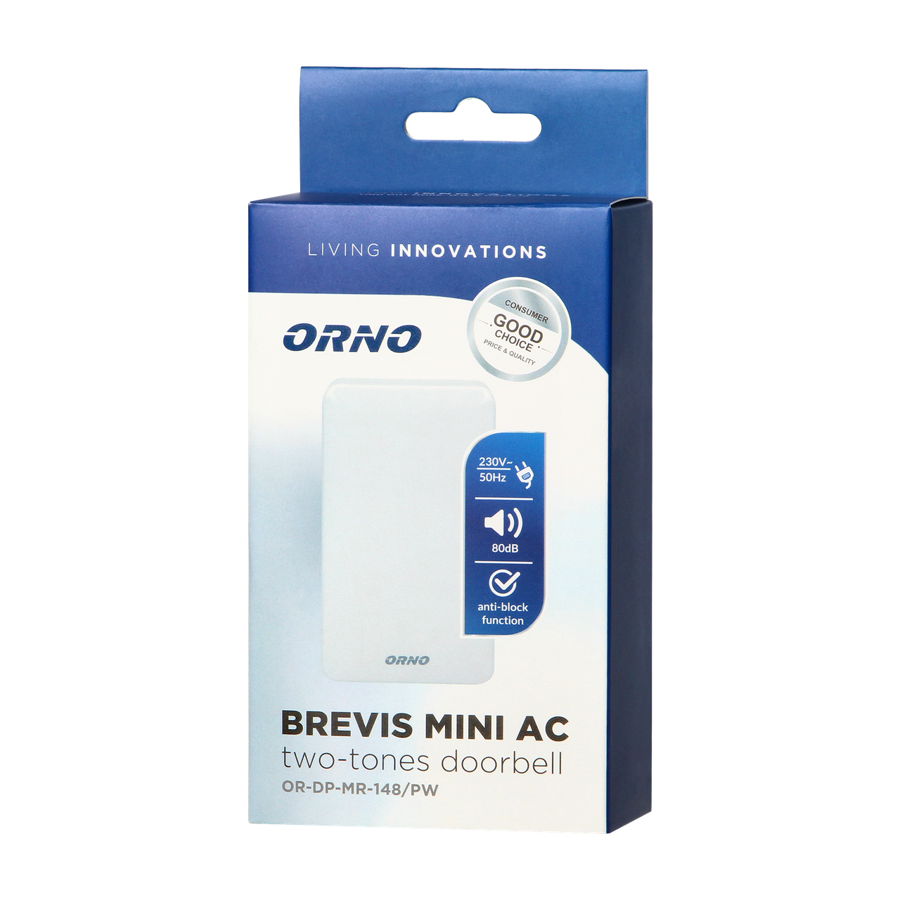 Звонок ORNO BREVIS MINI AC OR-DP-MR-148/PW 2 тоновый Снежно-белый