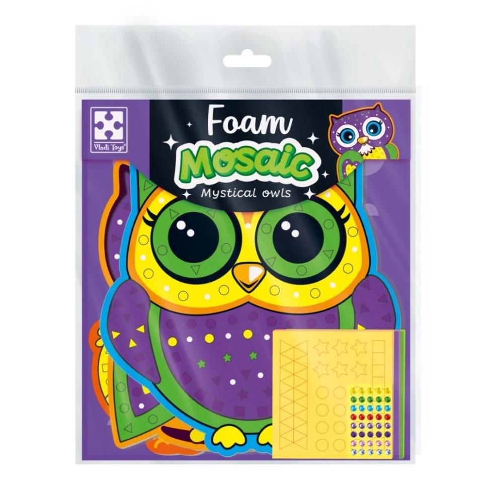 Набір для творчості Vladi Toys Містичні сови VT4511-22 з м'якою мозаїкою та стразами (RLT47168)