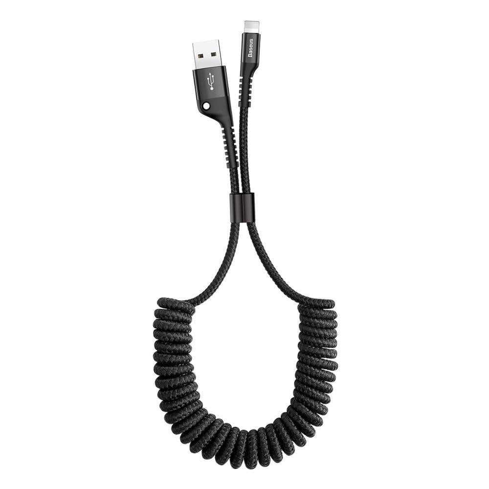 Кабель Baseus Fish eye Spring Data Cable USB For lightning Black