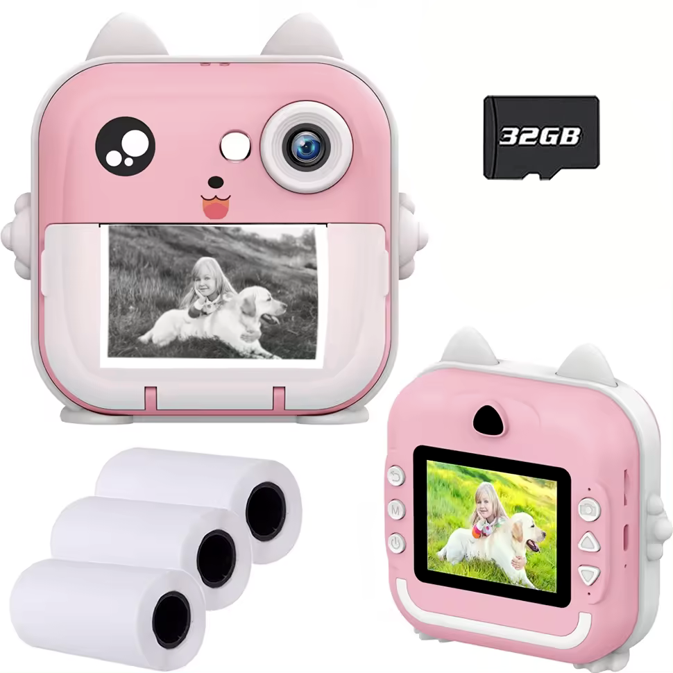 Фотоаппарат детский мгновенной печати с функцией видеосъемки print camera Розовый (2259204176)
