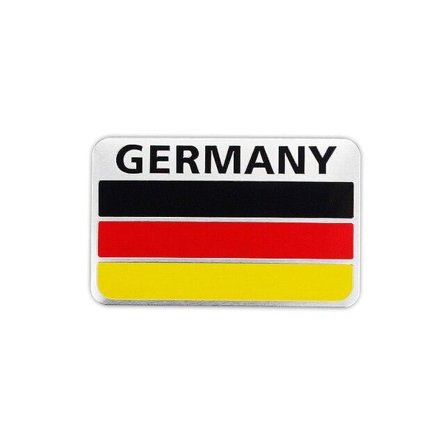 Эмблема алюминиевая флаг Германии с надписью Germany 8х5 см. (1686258446)