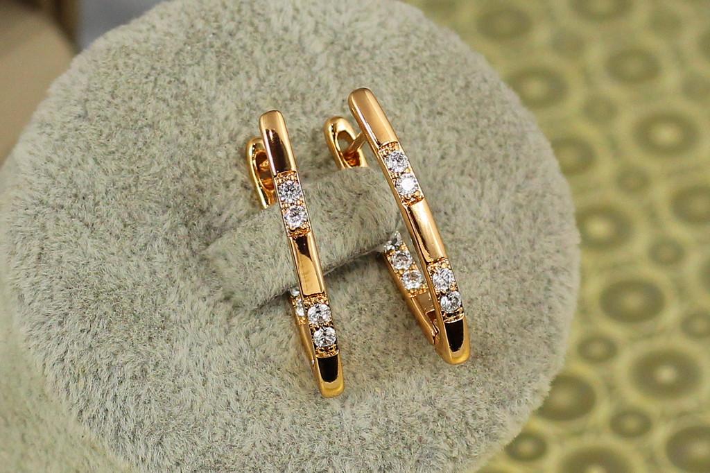 Серьги Xuping Jewelry дорожки два через два 2,6 см Золотистый (2427310138)