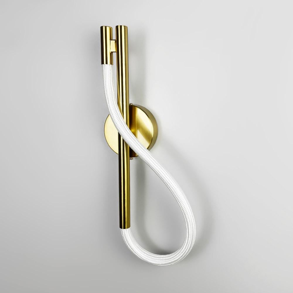 Бра із обплетеним неоном 40 см Латунь (W 203/400 AB) - фото 5