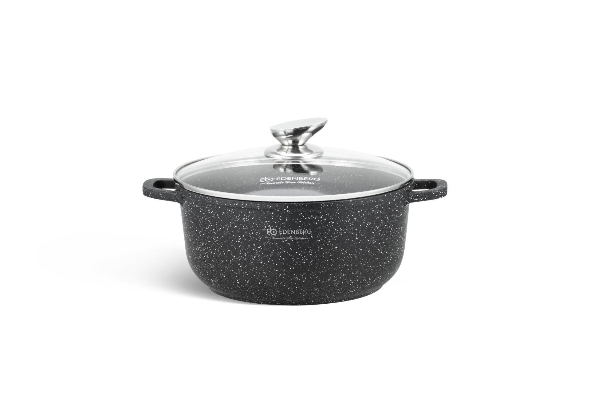 Набір каструль Edenberg з антипригарним покриттям 8 предметів Чорний - фото 4