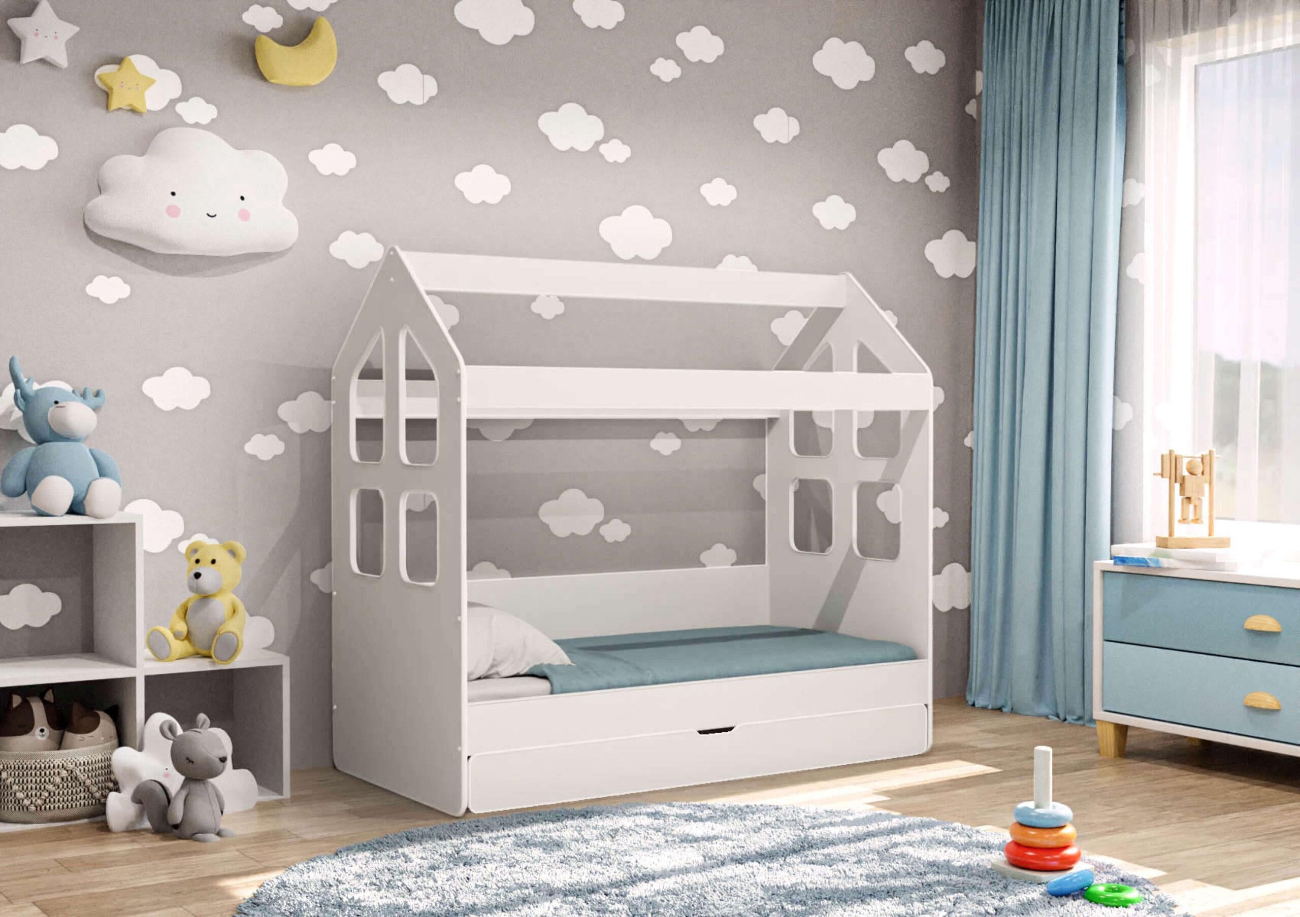 Детская кроватка одноярусная Домик-7 Белый