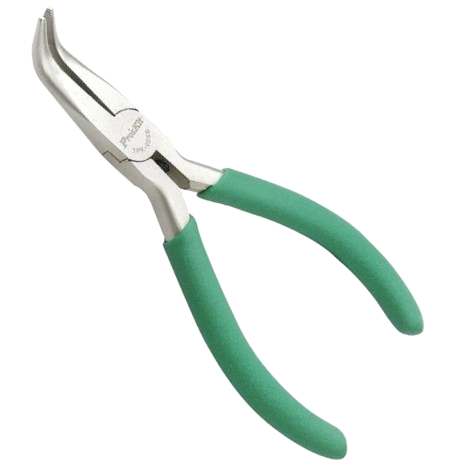 Тонкогубці вигнуті Pro'sKit 1PK-055S 130 мм зі сталі S45C Зелений (32202275)