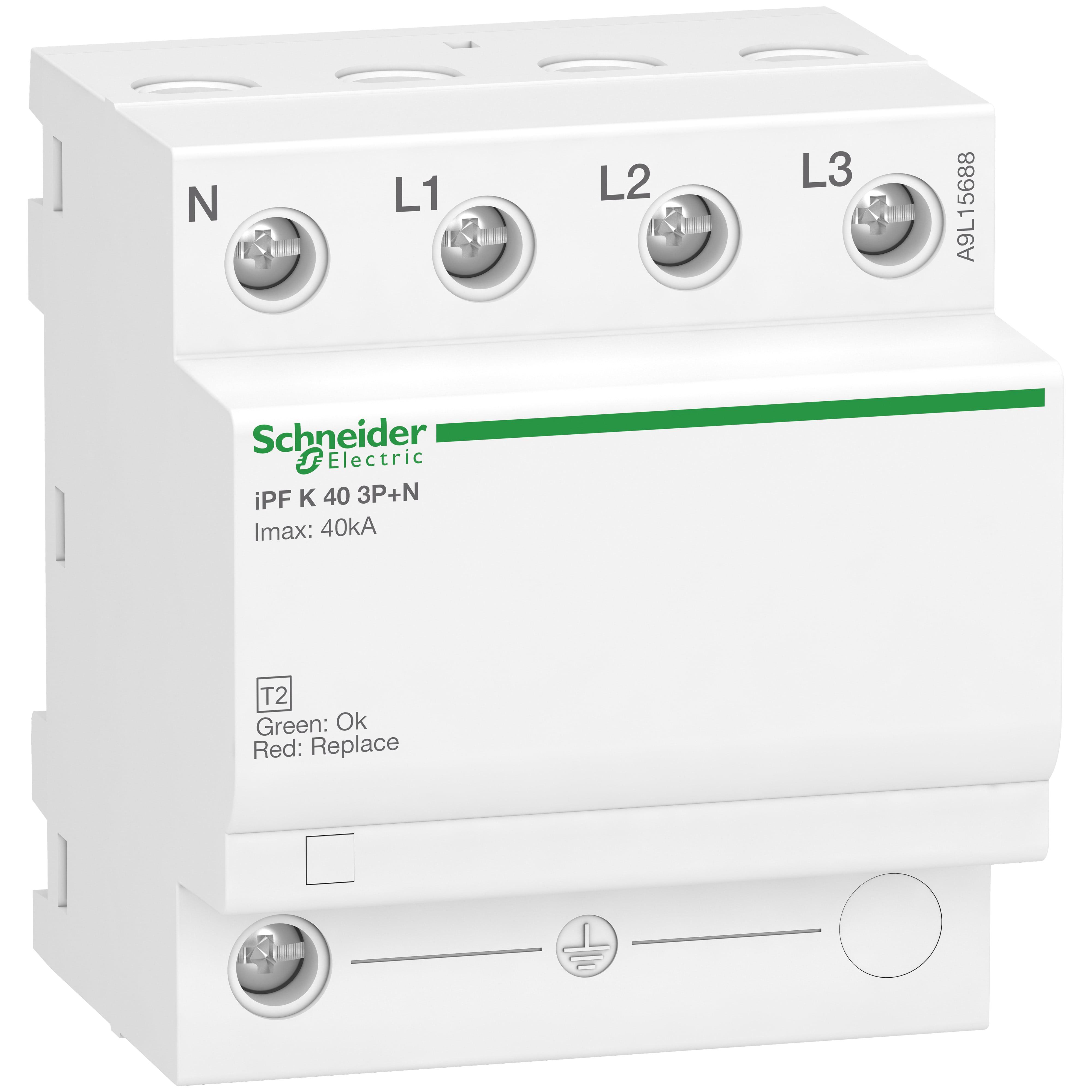 Ограничитель перенапряжения Schneider Electric iPF K 40 кА 340V 3P+N (A9L15688) Ограничитель перенапряжения Schneider Electric iPF K 40 кА 340V 3P+N (A9L15688)